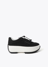Trainers with transparent sole and rhinestone appliqués