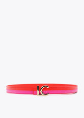 Pink and Fuchsia Bicolor Belt with LC Logo Buckle