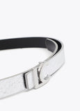 Reversible Belt with Silver Metallic LC Buckle
