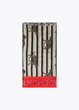 Scarf with stripe and leopard print