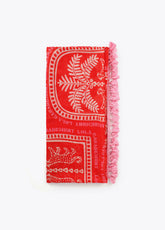 Tropical Print Sarong with Fringes