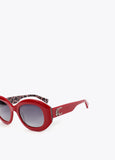 Round-Shaped Sunglasses with Leopard Logo
