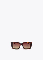 Rectangular Sunglasses with Leopard Logo