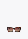 Rectangular Sunglasses with Leopard Logo