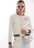 Bomber Scuba with Ribbon Detail and Back Print