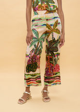 Multicolor Palm Tree Print Pants