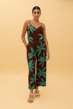 Brown Palm Print Trousers