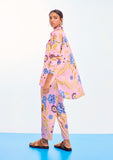 Oversized Satin Floral Print Shirt