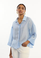 Oversized Linen Short Sleeve Shirt