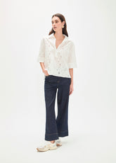 Short Sleeve Polo Neck Cotton Shirt