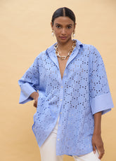 Oversized Short Swiss Embroidered Dress