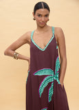 Long Palm Print Dress