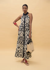 Contrast Floral Print Dress