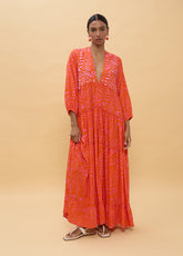 Long Sleeve Printed Maxi Dress