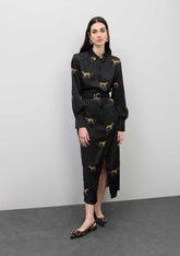 Leopard Print Satin Dress