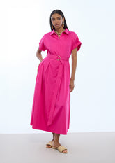 Midi Dress with A-Line Skirt