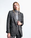 Animal print jacquard blazer
