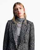Animal print jacquard blazer