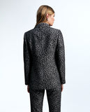 Animal print jacquard blazer