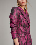 Snakeskin effect jacquard blazer