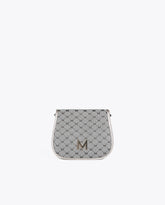 Grey jacquard crossbody bag