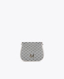 Grey jacquard crossbody bag