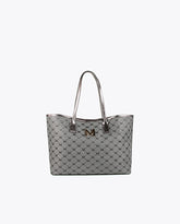 Grey monogrammed tote bag