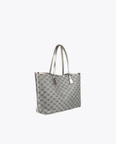 Grey monogrammed tote bag
