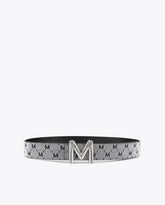 Grey and black reversible belt