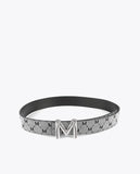 Grey and black reversible belt