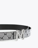 Grey and black reversible belt