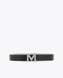 Grey and black reversible belt