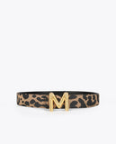 Reversible animal print and black belt