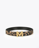 Reversible animal print and black belt