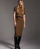 Two-tone monogram skirt