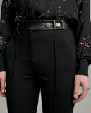 بنطال بتفاصيل من الجلد الصناعي