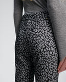 Animal print jacquard trousers