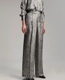 بنطال بقصة مستقيمة الساق لامعة