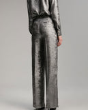 بنطال بقصة مستقيمة الساق لامعة