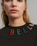 T-shirt with rhinestone detail