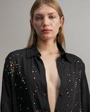 Shirt with rhinestone detail