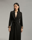 فستان متوسط الطول معقود