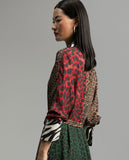 Contrast animal print dress