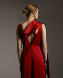 فستان من الساتان متوسط الطول