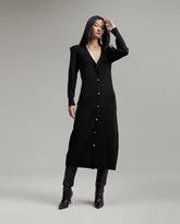 Knit dress with shoulder pads