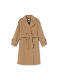 Long Twill Double-Breasted Trench