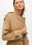 Long Twill Double-Breasted Trench