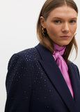 Knit Blazer with Shoulder Strass Detail