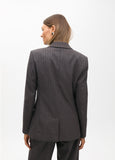 Pinstripe Blazer with Jewel Detail on Lapel