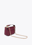 Faux Leather Flap Crossbody with M Logo on Handle